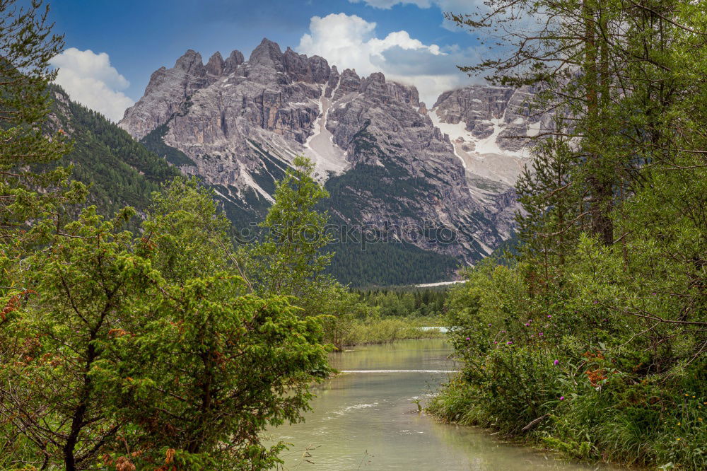 Similar – Waldsee mit Blick zum Schlern