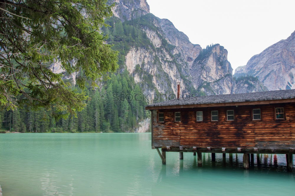 Similar – Wooden dock on lake in mountains