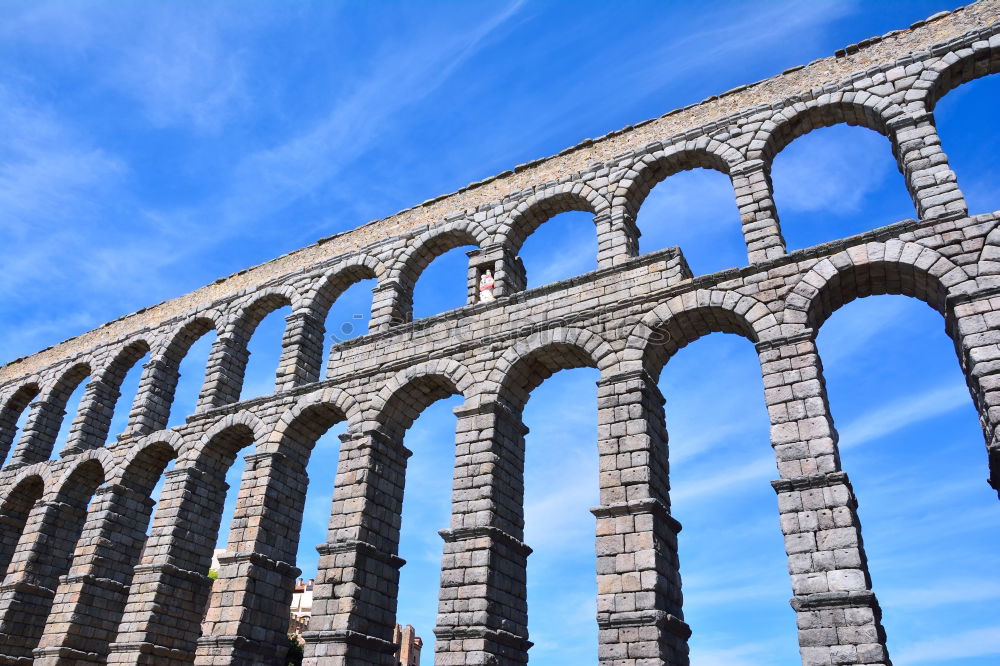 Image, Stock Photo The famous ancient aqueduct in Segovia, Spain