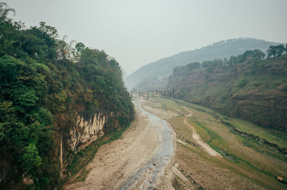 Image, Stock Photo Long path ahead. Landscape