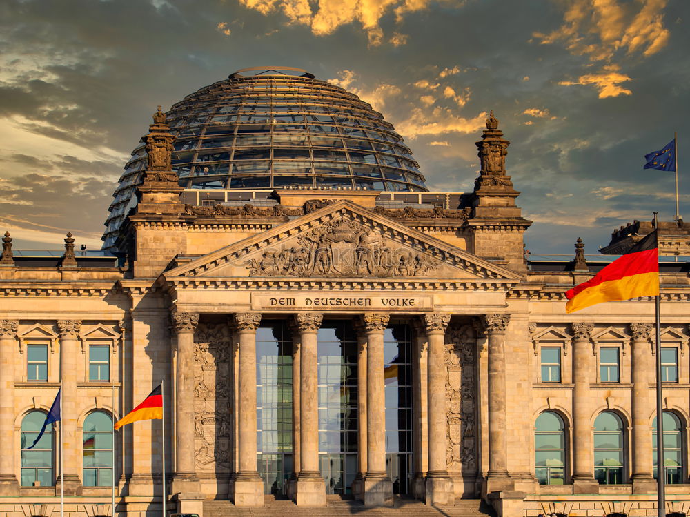 Similar – German flag and EU flag in front of the Reichstag in Berlin