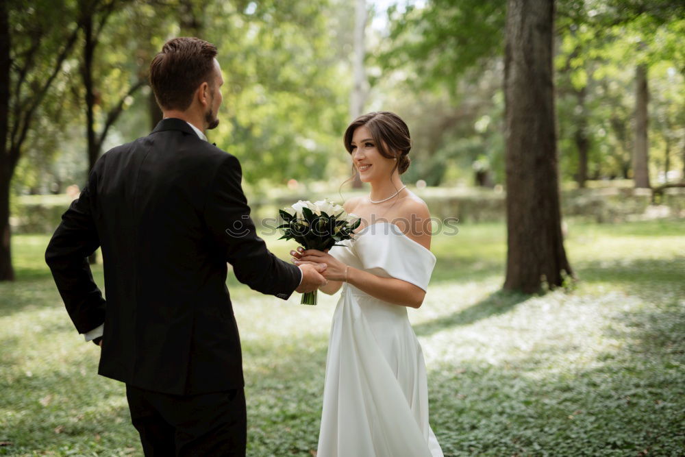 Similar – Image, Stock Photo Bride and groom on wedding ceremony