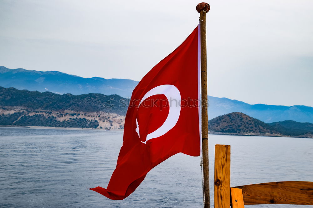 Similar – Image, Stock Photo View of Istanbul from the ferry with a flag in the wind