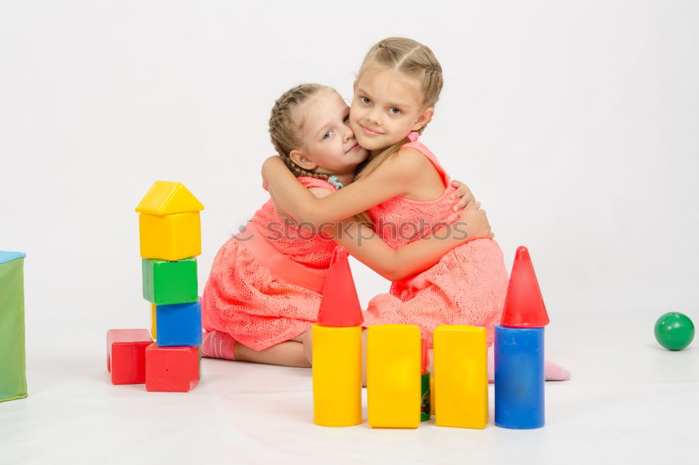 Similar – Image, Stock Photo two beautiful sisters playing at home