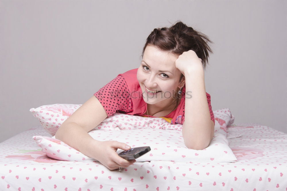 Similar – Young woman who can’t sleep is using her mobile phone