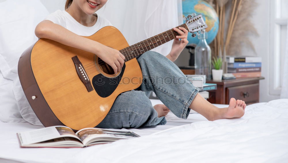 Similar – Image, Stock Photo Woman and dog relaxing at home