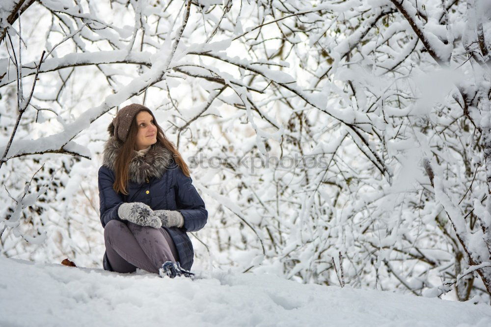 Similar – Young woman sleeping in the snow