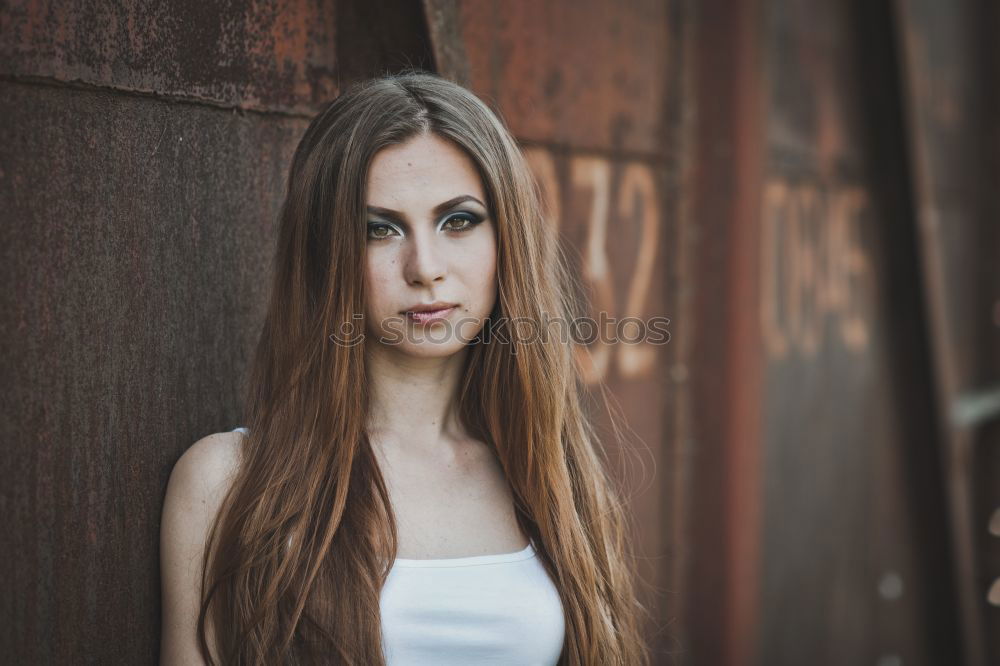 Similar – Image, Stock Photo A pretty girl in the countryside