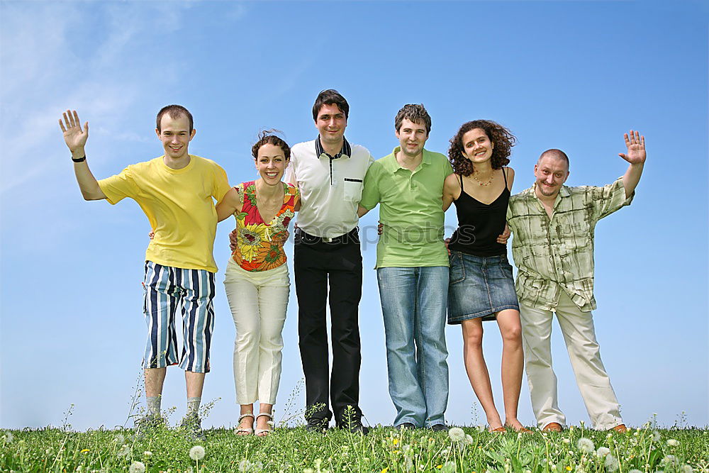 Similar – Image, Stock Photo Brothers and sisters on outdoor chairs