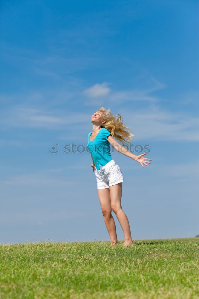 Image, Stock Photo Father and daughter playing with cardboard toy airplane