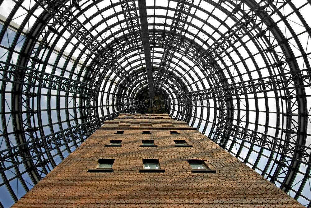 Image, Stock Photo View up/down in the back house in Berlin in a spieglung II