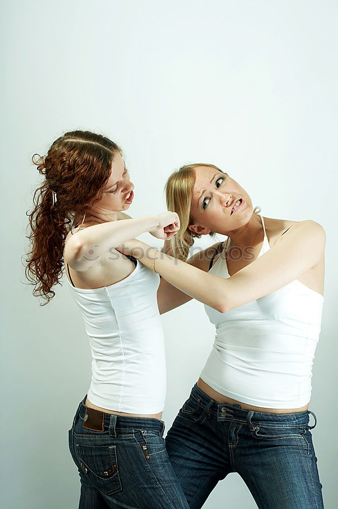 Similar – Image, Stock Photo Two women from behind with rubber gloves