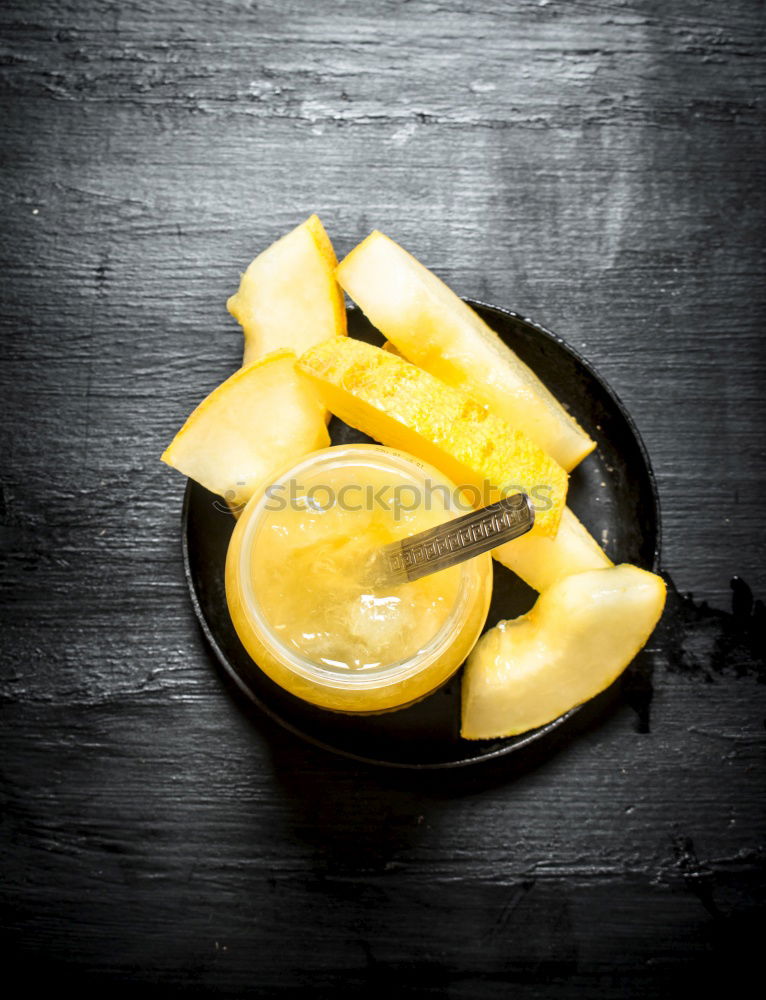 Similar – Image, Stock Photo Jammy Orange Breakfast on Blue