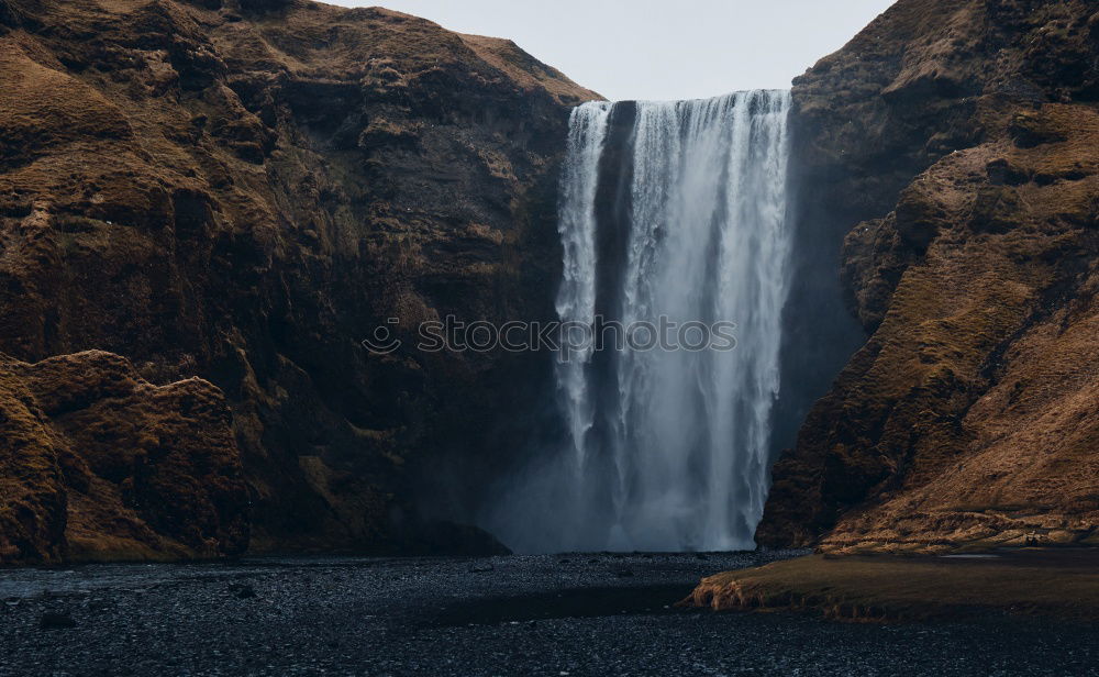 Similar – View of amazing waterfall on cloudy day