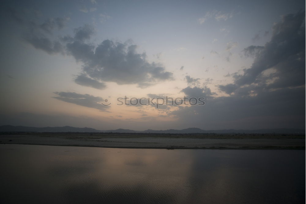 Image, Stock Photo Tree against a background of bushes mountains and blue sky