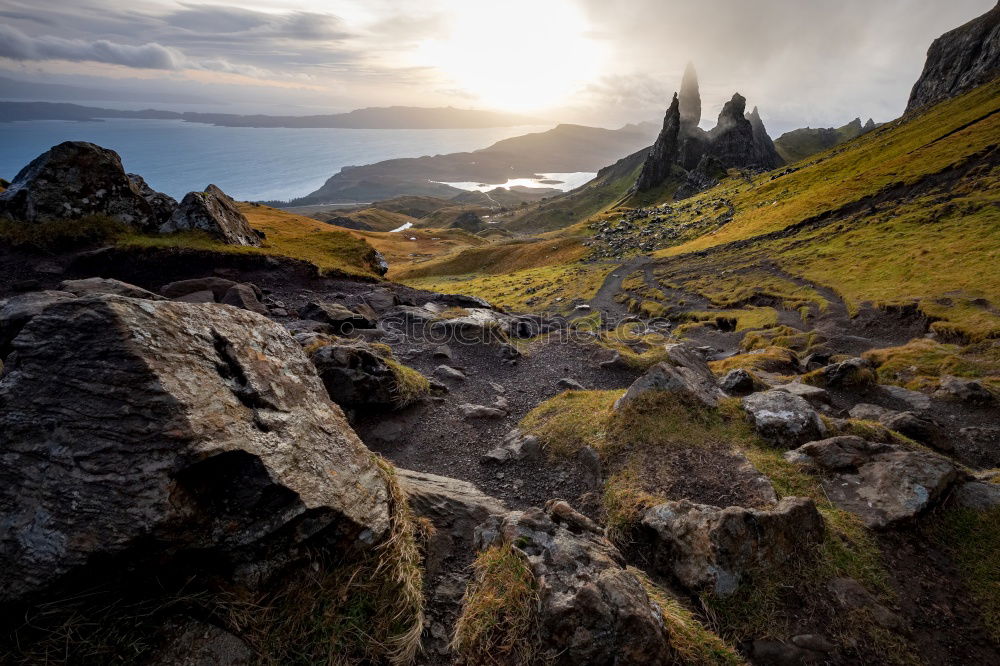 Similar – Image, Stock Photo Coastal Trail At The Spectacular Atlantic Cost On St. Abbs Head in Scotland