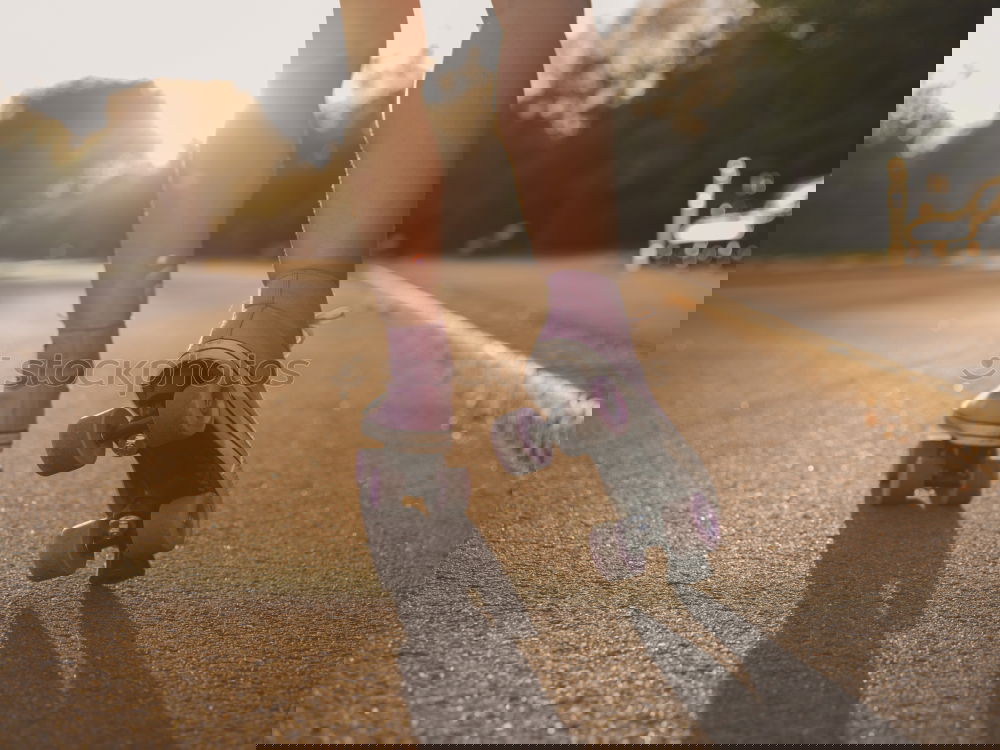 Similar – Image, Stock Photo Young woman jogging down an autumn street