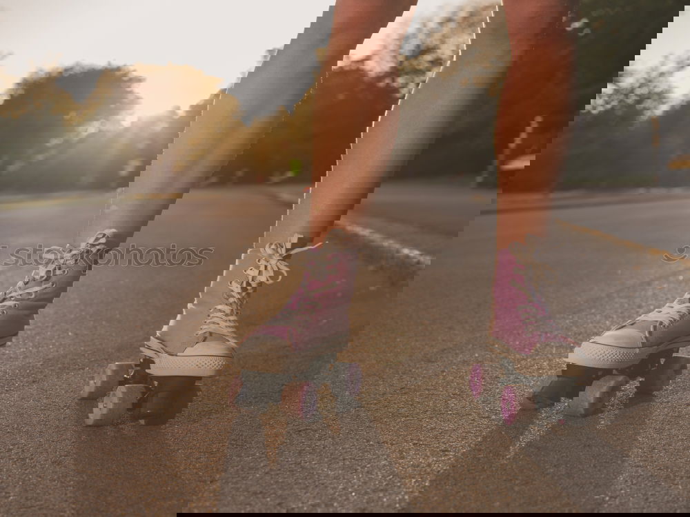Similar – Image, Stock Photo Young woman jogging down an autumn street