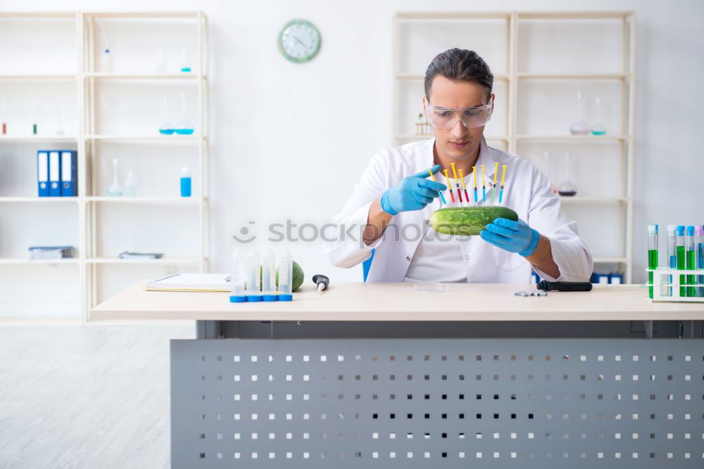 Similar – Image, Stock Photo Woman with papers in lab