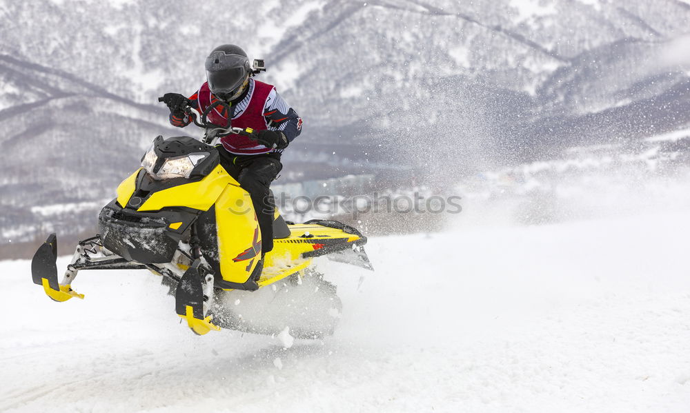 Similar – Image, Stock Photo Man riding motorcycle on snowy road