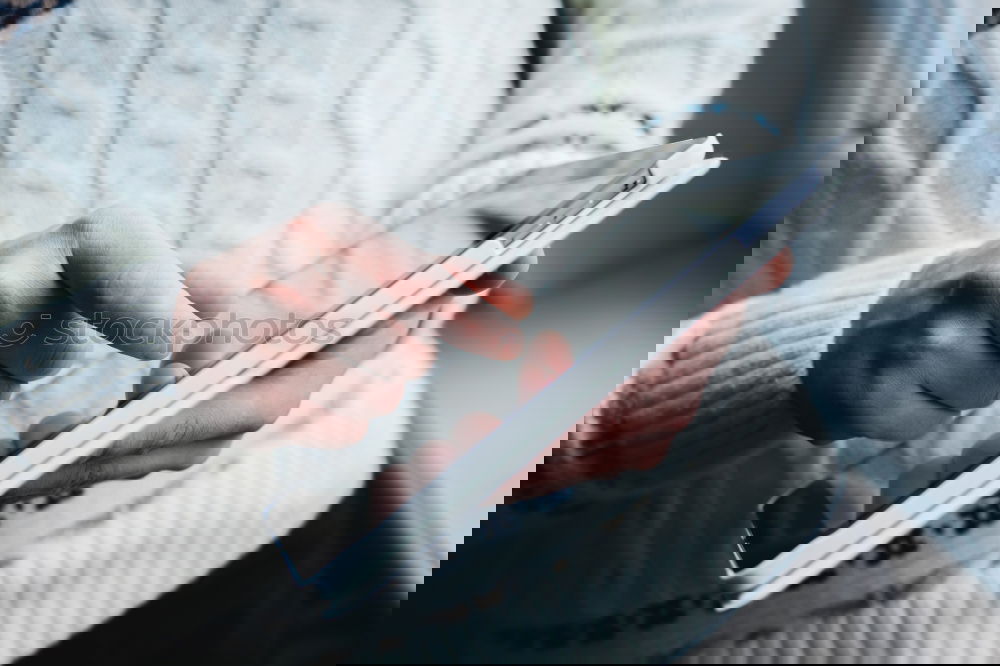 Similar – Image, Stock Photo Using mobile phone