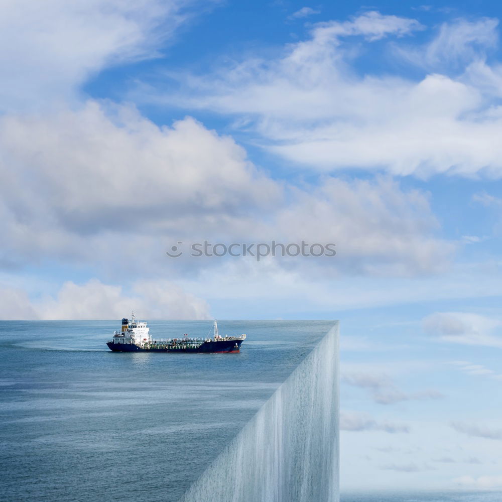 Image, Stock Photo Boat hull with clouds