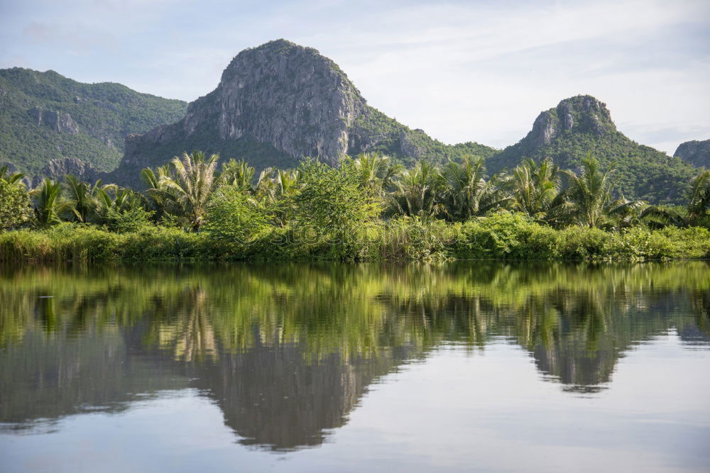 Similar – Landscape Vietnam. River view in the dim light of dusk at Ninhbi