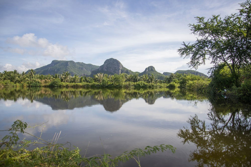 Similar – Image, Stock Photo Landscape Vietnam. River view in the dim light of dusk at Ninhbinh, Tam Coc, Vietnam