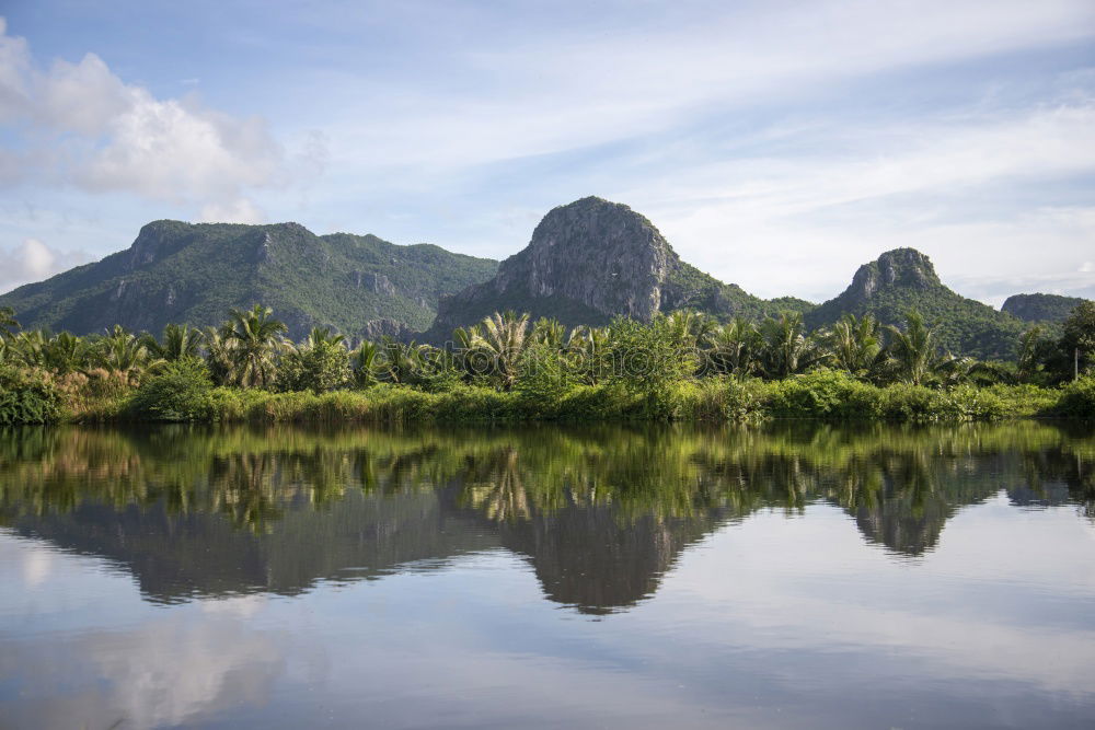 Similar – Image, Stock Photo Landscape Vietnam. River view in the dim light of dusk at Ninhbinh, Tam Coc, Vietnam