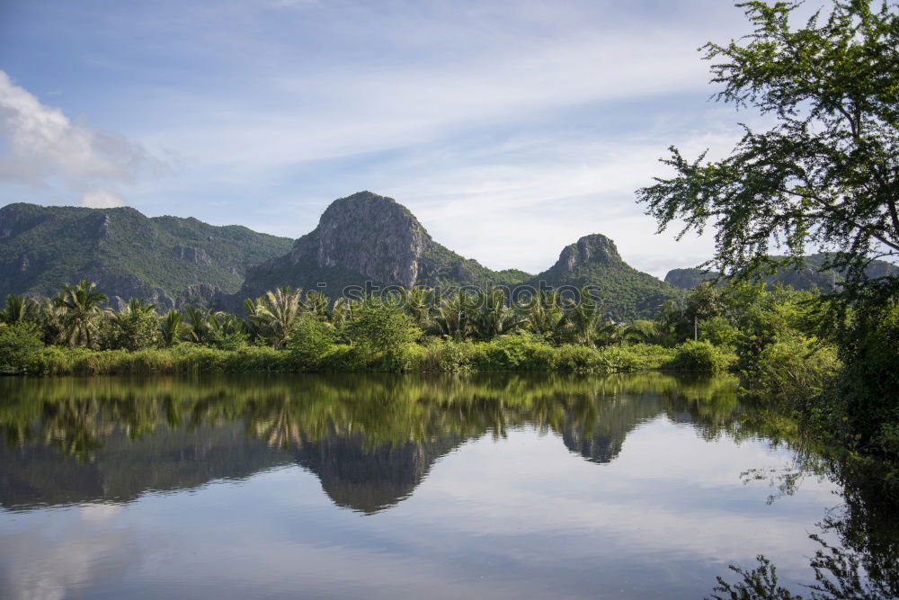 Similar – Image, Stock Photo Landscape Vietnam. River view in the dim light of dusk at Ninhbinh, Tam Coc, Vietnam