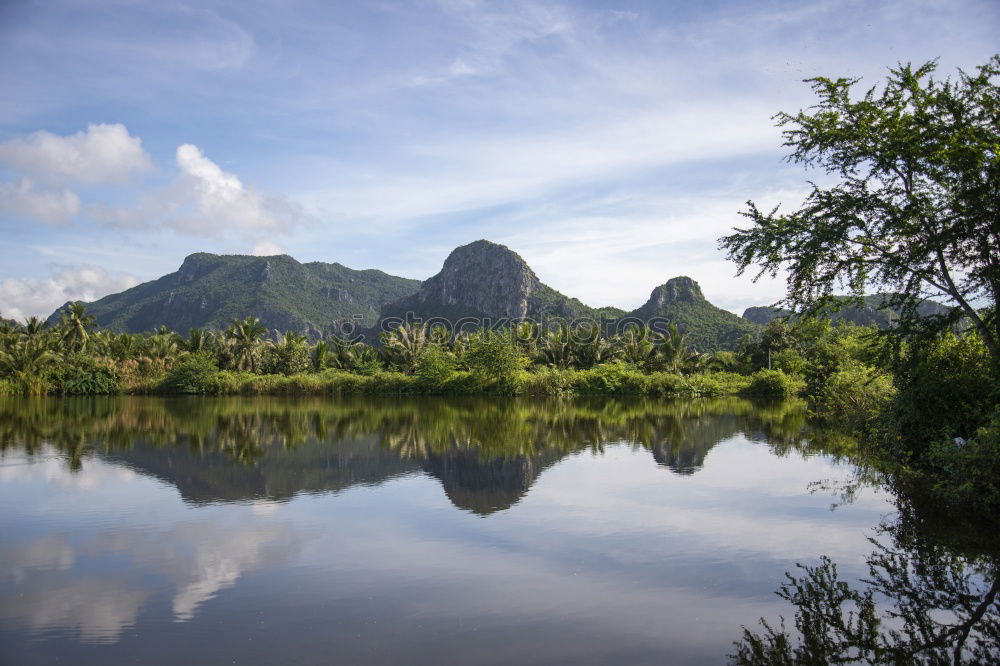 Similar – Image, Stock Photo Landscape Vietnam. River view in the dim light of dusk at Ninhbinh, Tam Coc, Vietnam