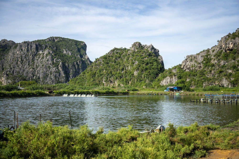 Similar – Landscape Vietnam. River view in the dim light of dusk at Ninhbi