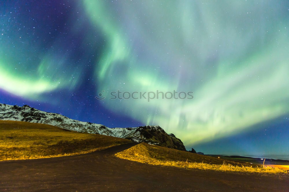 Similar – Image, Stock Photo House at night with Polar light