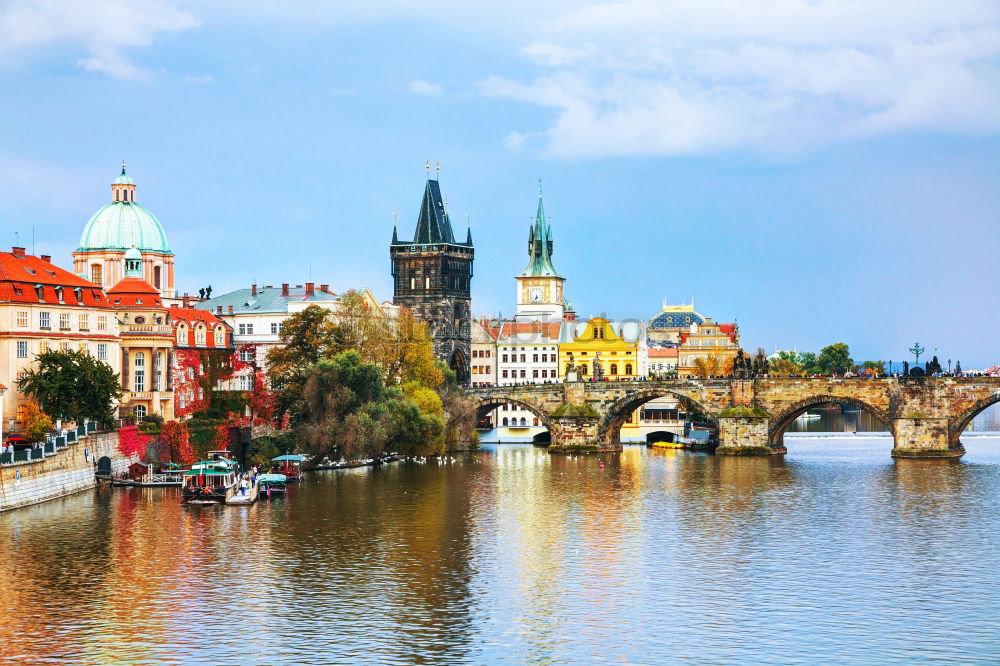 Similar – Prague panorama with its river and buildings