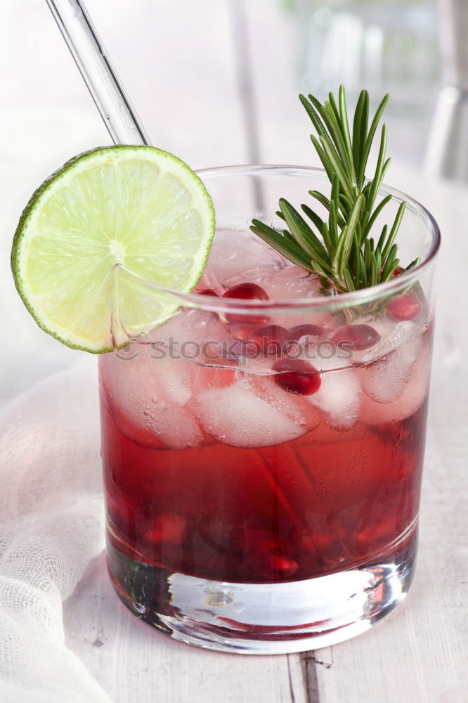 Similar – Two glasses of soft drink with honey- and watermelon, rosemary, ice cubes and drinking straw