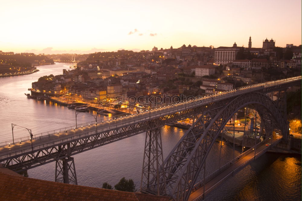 Similar – Aerial cityscape of Porto and Vila Nova da Gaia with connecting bridge, Portugal