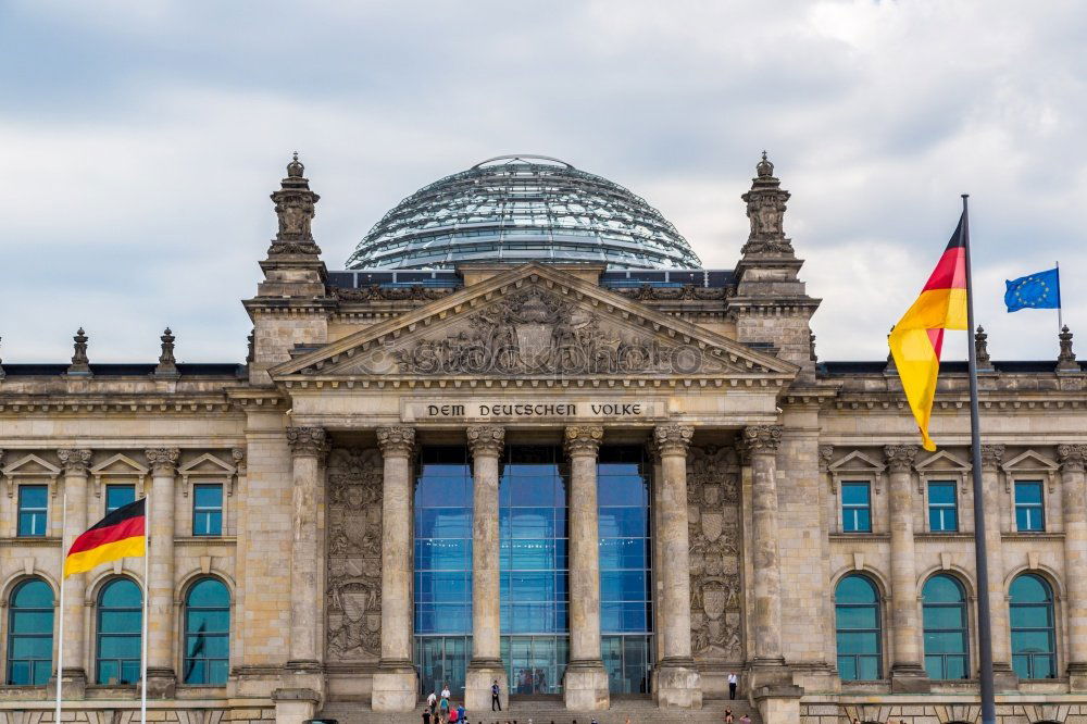 Similar – German flag and EU flag in front of the Reichstag in Berlin