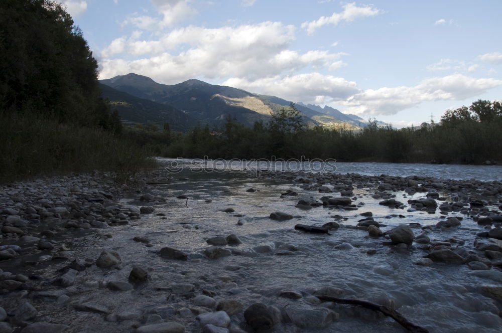 Similar – Image, Stock Photo Mountain river valley landscape