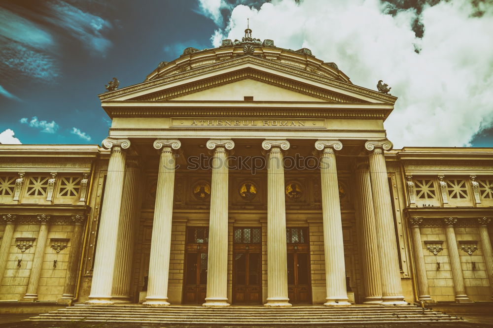 Image, Stock Photo The Romanian Athenaeum George Enescu (Ateneul Roman)