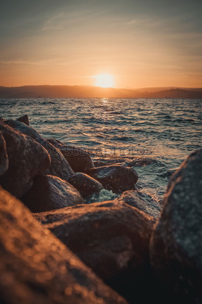 Similar – Image, Stock Photo Sunrise on the ocean