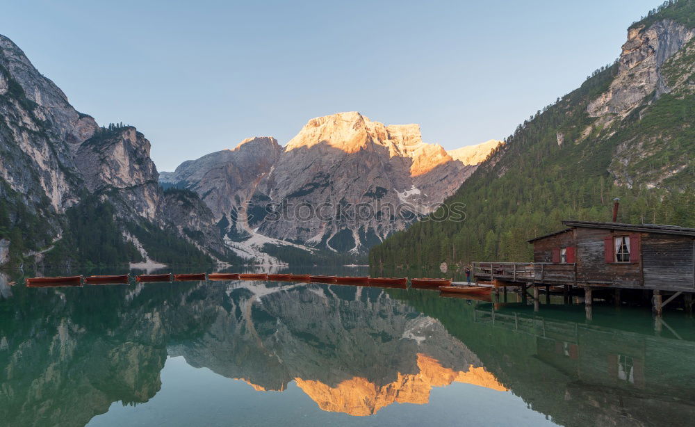 Similar – Wooden dock on lake in mountains