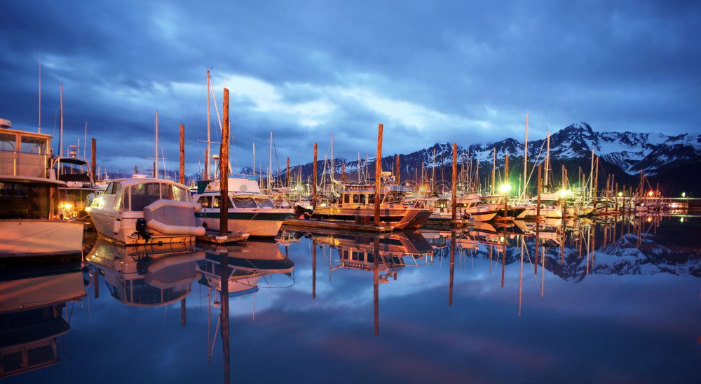 Similar – Image, Stock Photo View of the harbour of Klintholm Havn in Denmark