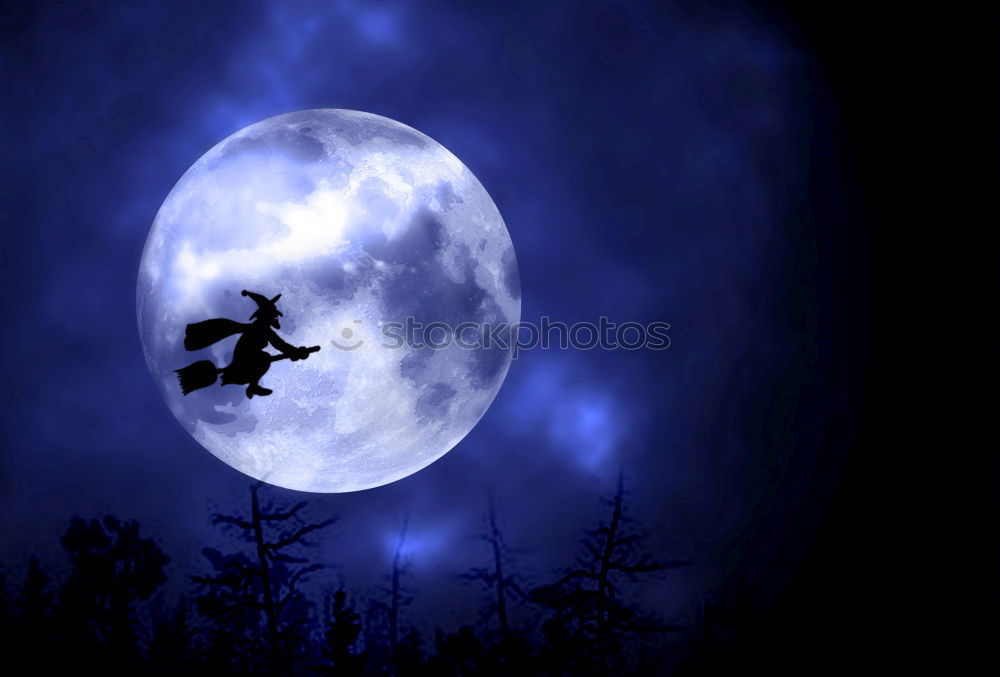 Image, Stock Photo Lonely at full moon Hiking