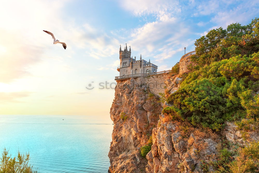 Image, Stock Photo Panoramic view of Taormina, Sicily, Italy