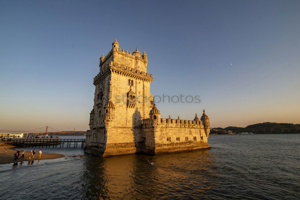 Similar – Image, Stock Photo Medieval stone tower in dusky seascape