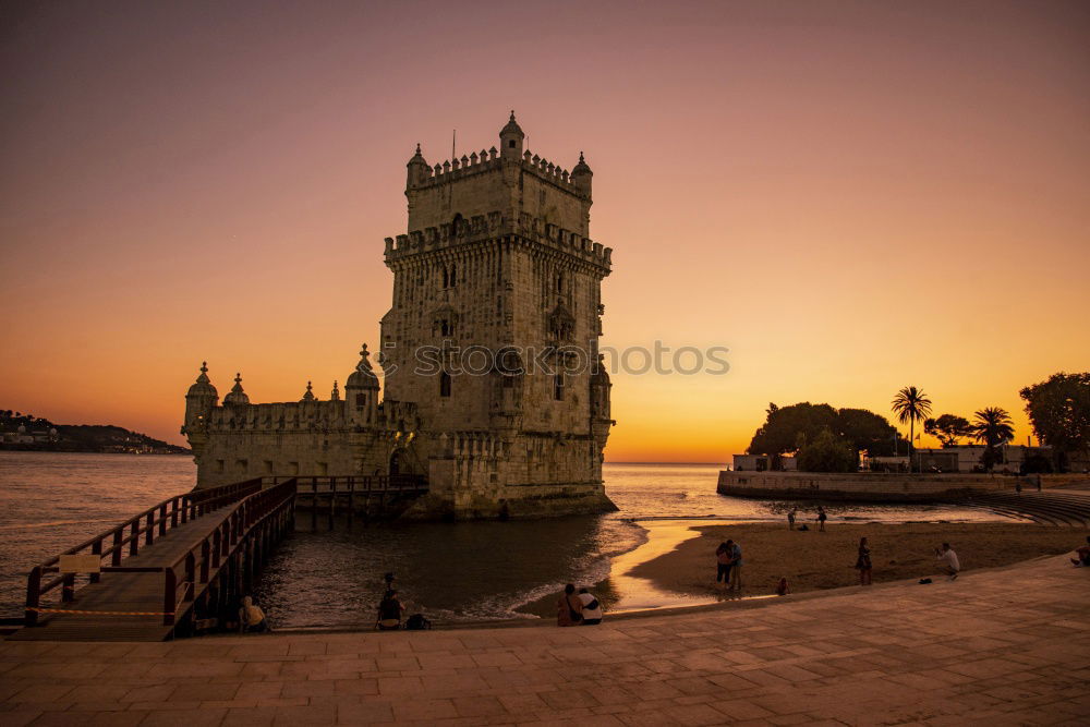 Similar – Image, Stock Photo Medieval stone tower in dusky seascape
