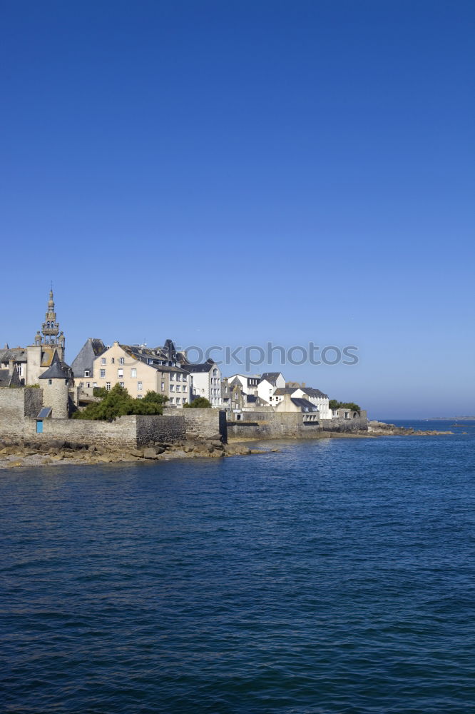 Similar – Image, Stock Photo Idyllic harbour with cotton clouds