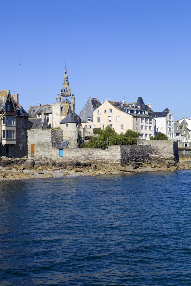 Similar – Image, Stock Photo Idyllic harbour with cotton clouds