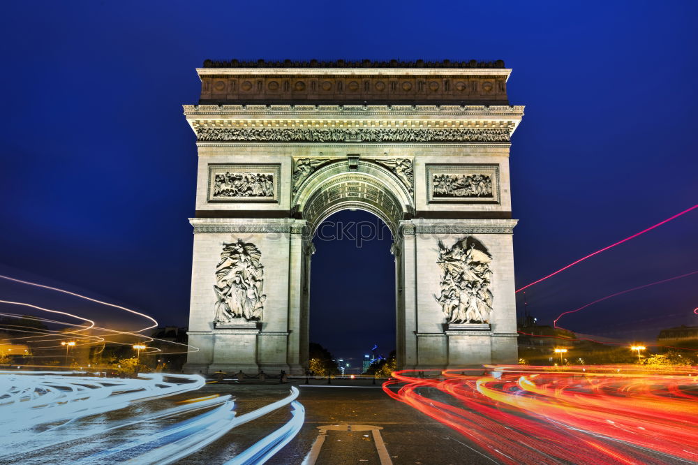 Similar – Arc de Triump with light tracks