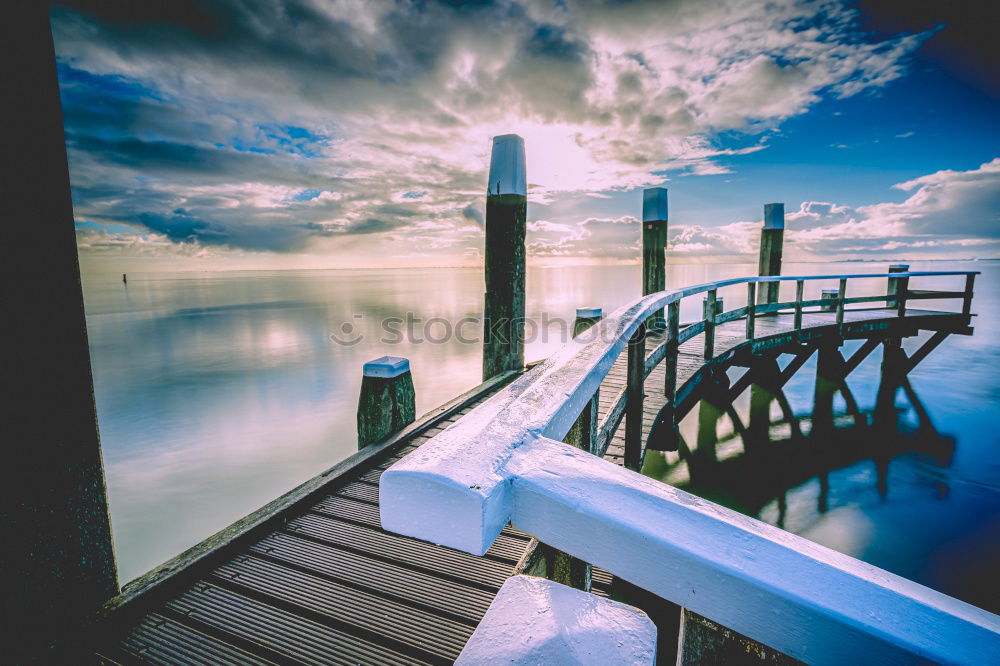 Similar – Image, Stock Photo Evening at the pier